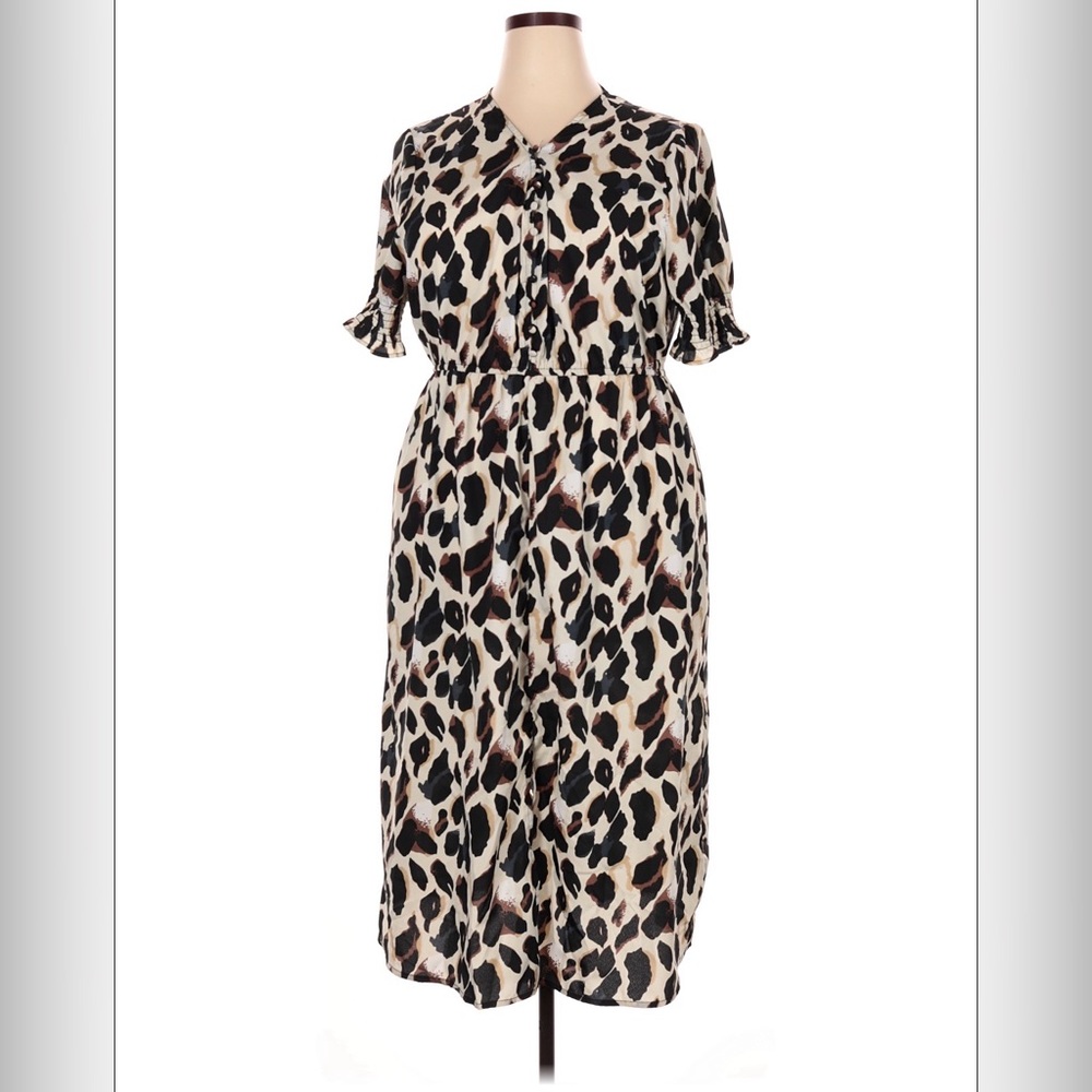 Leopard Print Midi Dress